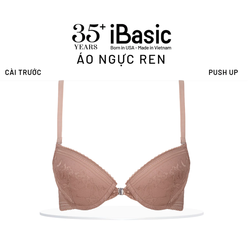 Áo ngực cài trước ren có gọng mút dày nâng ngực gợi cảm iBasic VA149