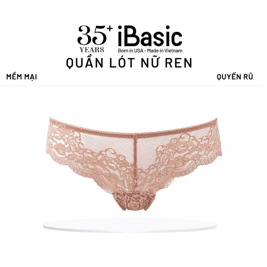 Quần lót ren nữ iBasic bikini lưng vừa quyến rũ co giãn tốt mặc êm mượt PANW156