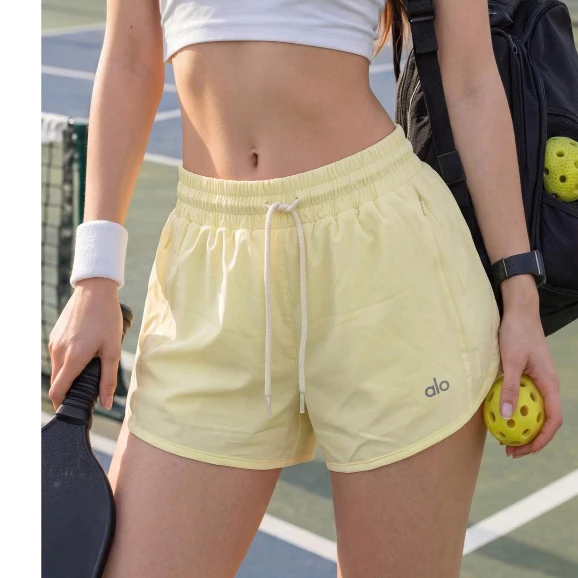 Quần Đùi Cầu Lông Short Nữ 2 Lớp Al0 Lưng Chun Túi Khóa thiết kế form giọt nước nâng mông tôn dáng