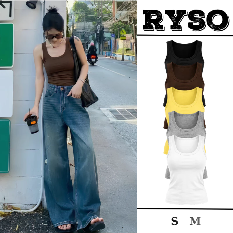 Áo Ba Lỗ Hai Dây Bản To Có Mút Ngực Dáng Dài Ôm Body, Áo 2 Dây Nữ Trơn Chất Thun Gân 3L02 RYSO STORE