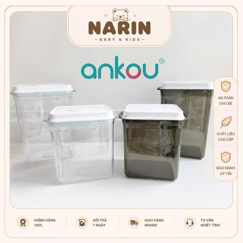 Hộp đựng sữa bột ANKOU chống ẩm trữ sữa cho bé hút chân không hiệu quả