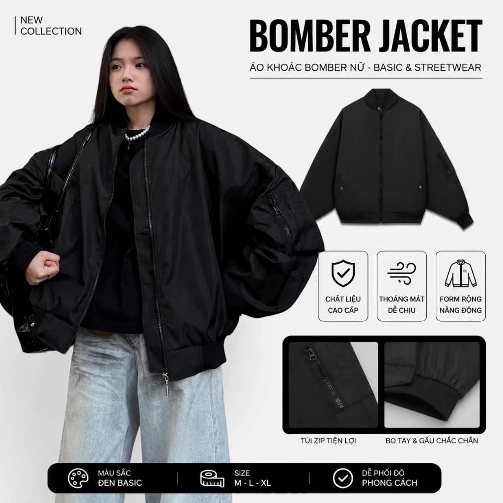 Áo Khoác Dù Vai Nhún Có Túi Áo Khoác Dù 2 Lớp, áo khoác gió dáng boxy unisex nam nữ