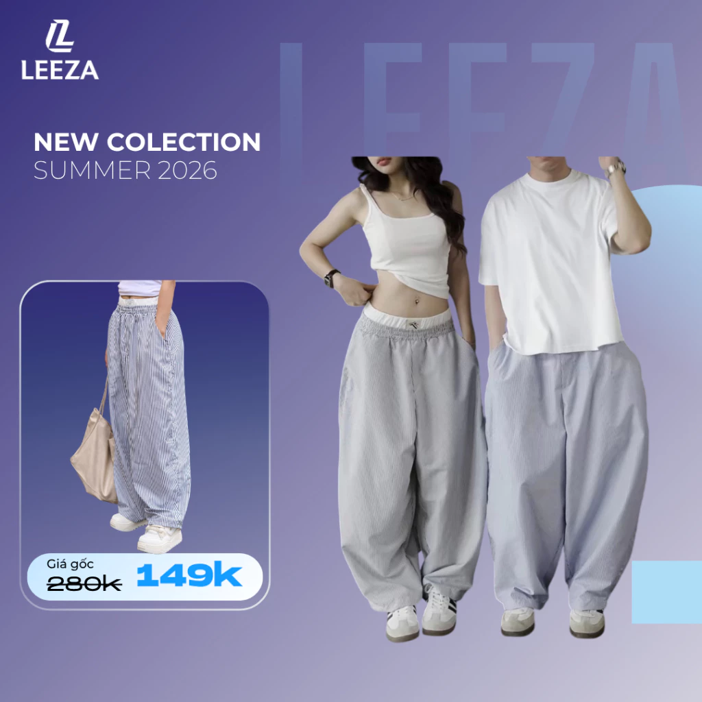 LeeZa - Quần Sọc Form Rộng Pants Women QD3