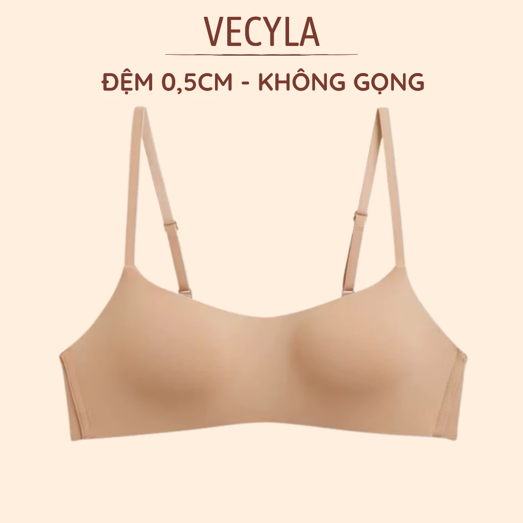 Áo lót nữ VECYLA, áo su đúc cup ngang đệm mỏng không gọng không viền chống chảy xệ