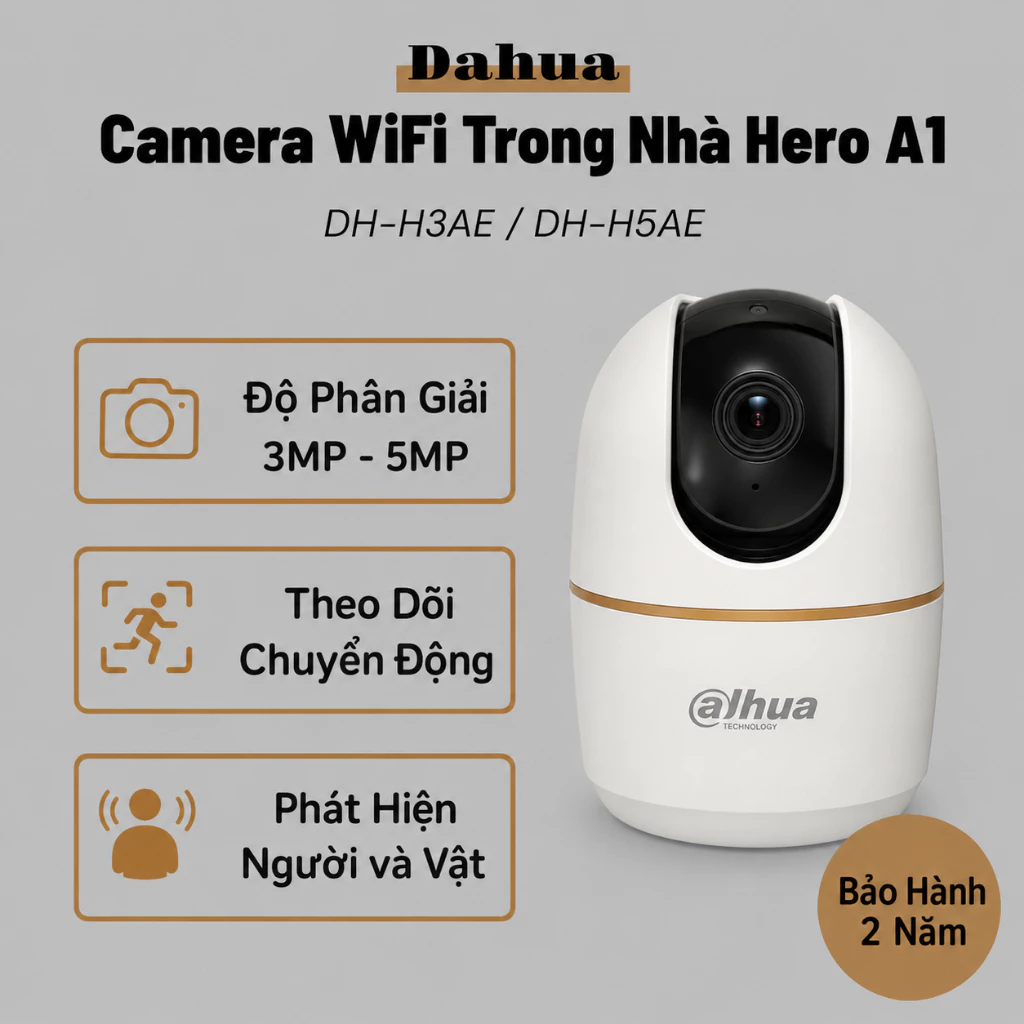 (QUÀ TẶNG đơn cam+thẻ)Camera Trong Nhà Dahua Hero A1 H4AE 4MP/H5AE 5MP Theo Dõi Chuyển Động,Xoay 360