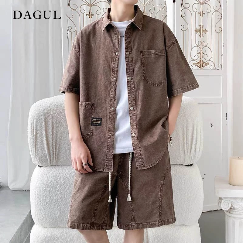 (M-77) Set Denim DAGUL bản 2 túi áo cúc bấm chậu bản to cao cấp.Quần phối may cách điệu, phong cách đơn giản cách điệu c