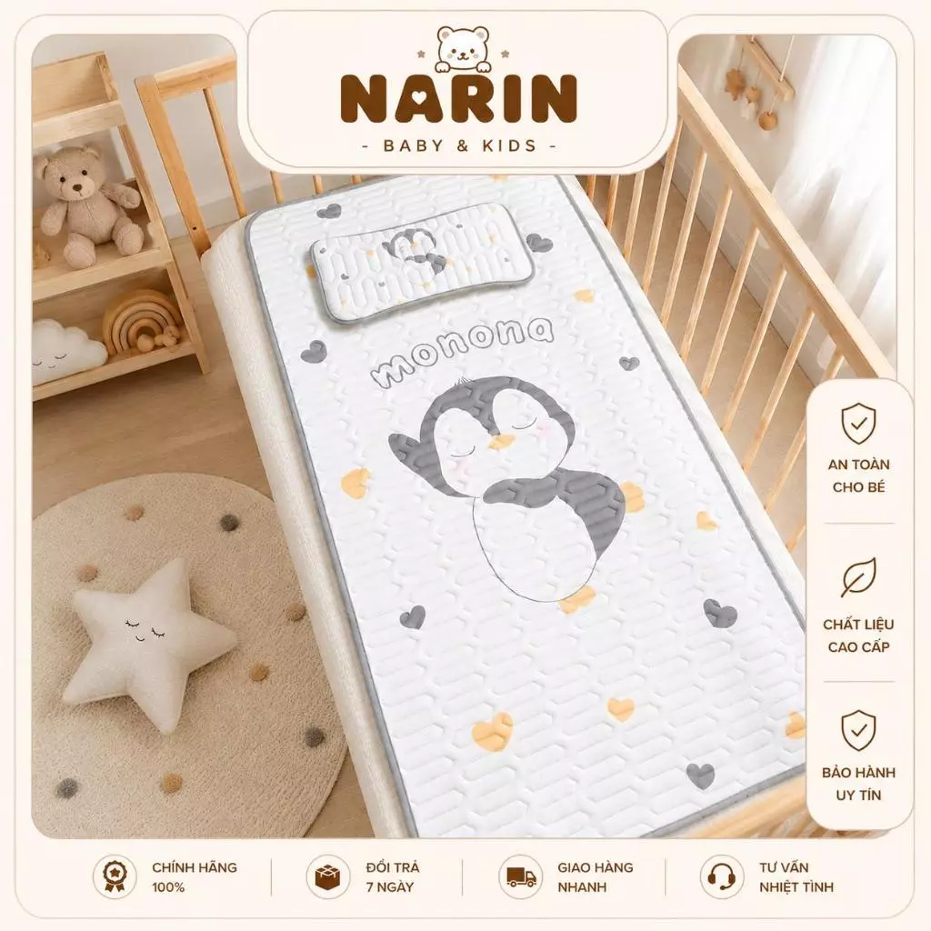 Set chiếu/thảm điều hòa kèm gối cao cấp cho bé Chiếu điều hòa cho bé thông hơi thoáng khí