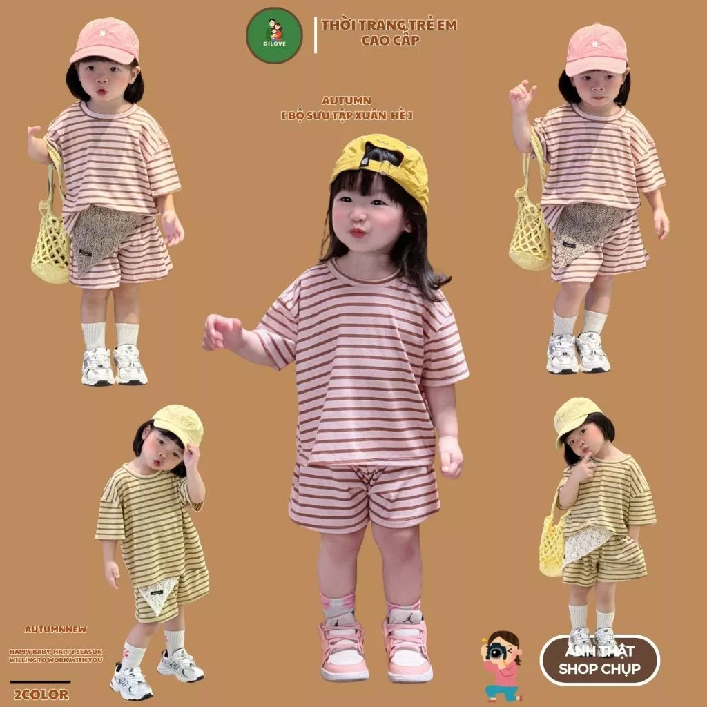 Quần áo bé gái DILOVE Đồ bộ cho bé gái mùa hè Set bộ cho bé gái ngắn tay chất liệu Cotton Bộ quần áo cho bé - Mã 04