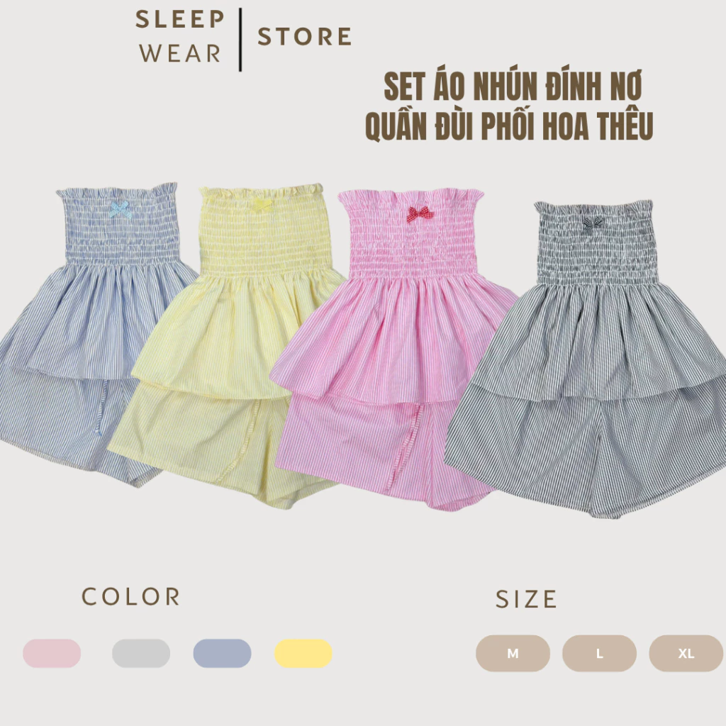 [SET MỚI VỀ] SET ÁO NHÚN KÈM QUẦN ĐÙI PHỐI HOA THÊU