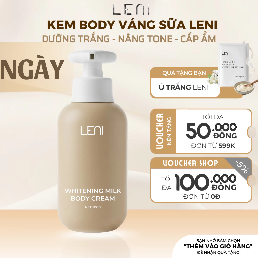 [Tặng 1 Ủ Trắng] Kem Body Váng Sữa Dưỡng Trắng Nâng Tone Thẩm Thấu Nhanh - Hộp 500ml