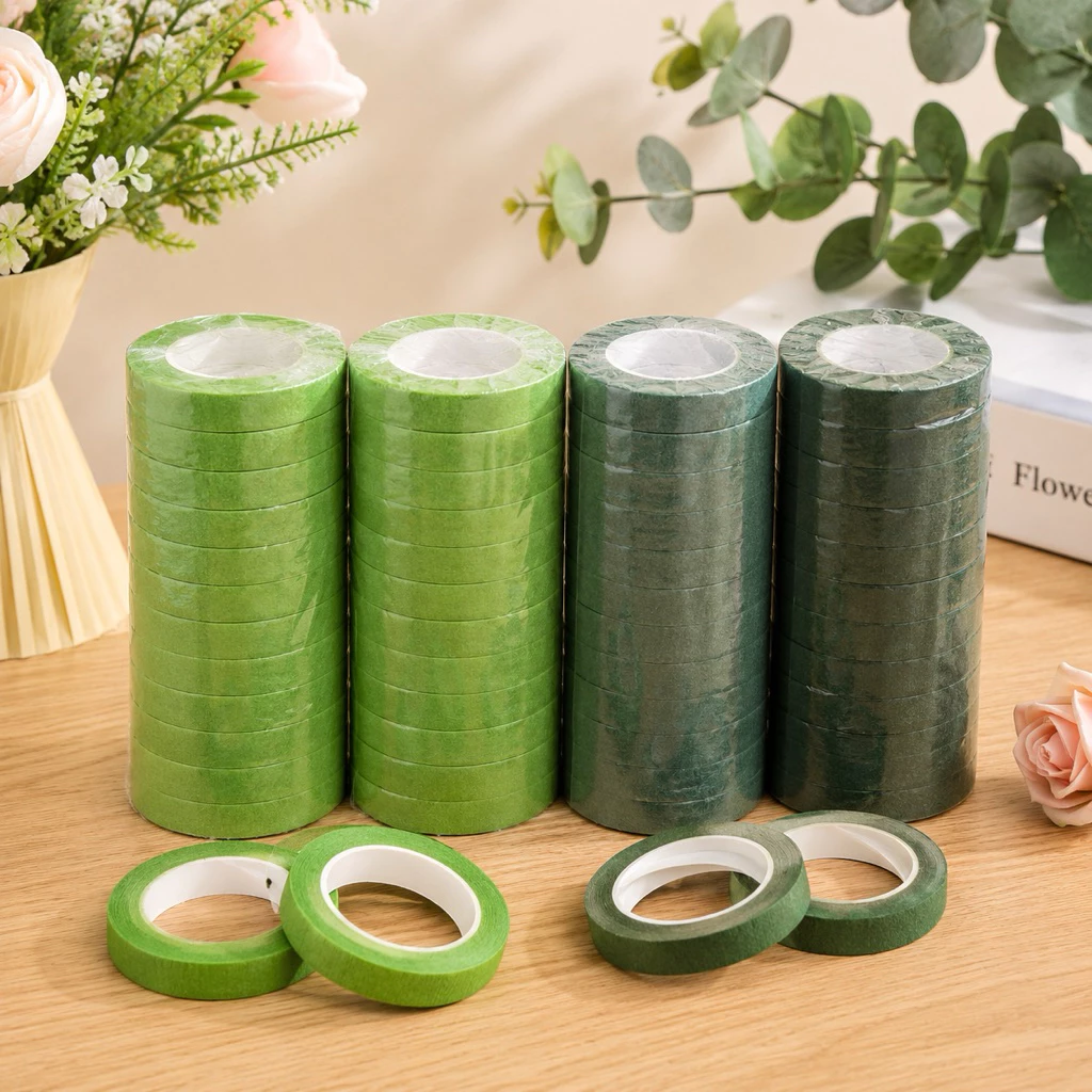 Sỉ cây 12cuộn băng dính sáp cuốn cành hoa giả ,hoa kẽm nhung