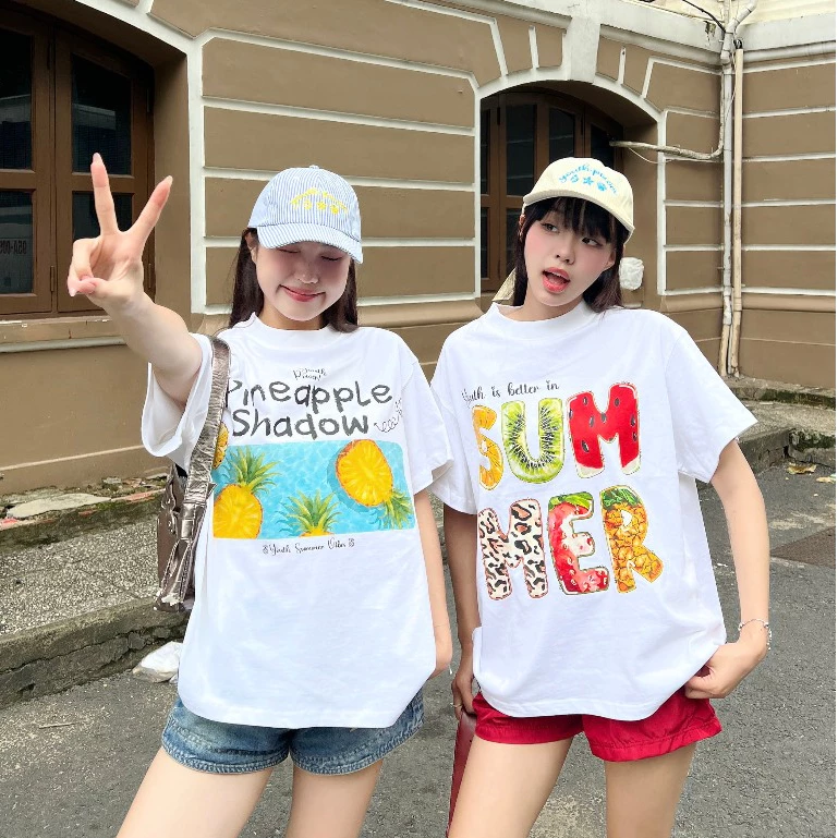 Áo Thun Boxy Tropical Youthpower Unisex Nam Nữ Cotton In Hình Trái Cây Đi Biển Du Lịch Trend 2026