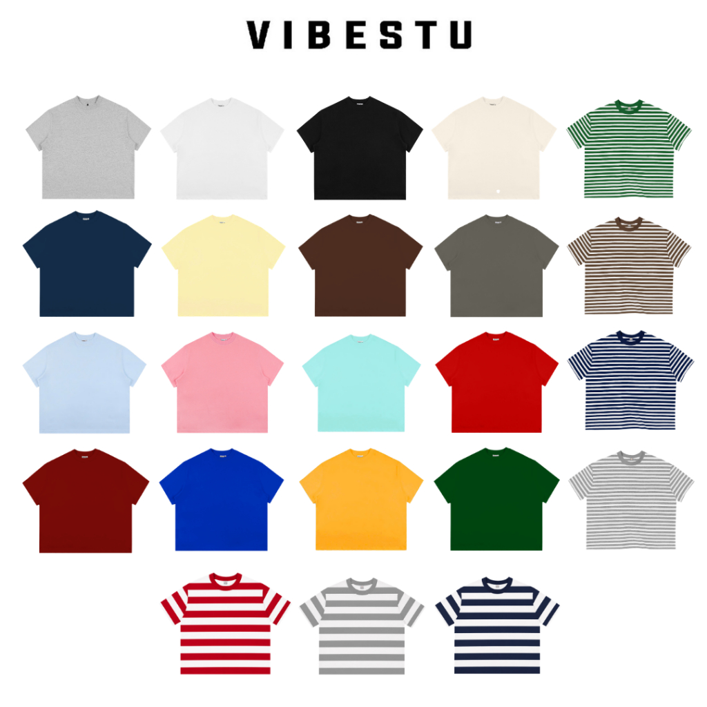 Áo Thun Trơn Local Brand VIBESTU , Áo Thun Boxy Form Rộng Unisex 250Gsm 100%…