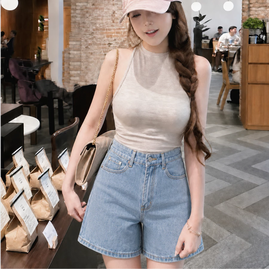 Quần Jean Nữ Ngố Ống Rộng Cạp Cao Che Đùi Tôn Eo Màu Xanh Wash Nhẹ Hot Trend