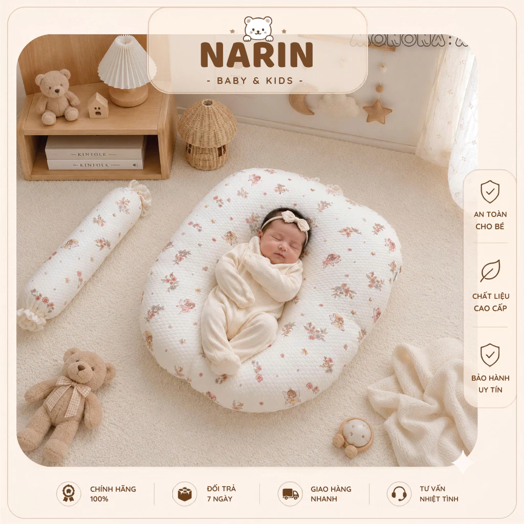 Gối chống trào ngược cho bé có đai chống giật mình chính hãng MONONA Gối chống trào ngược cho bé