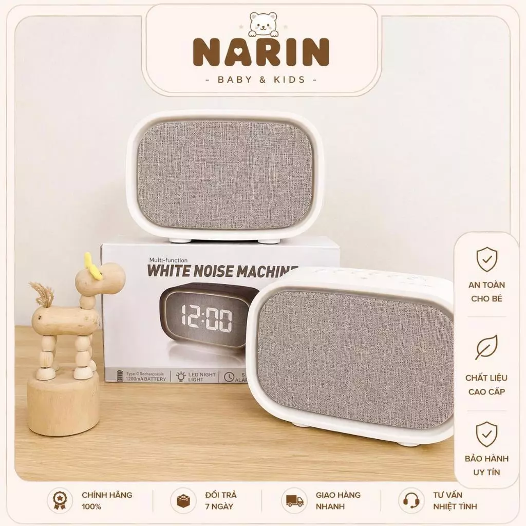 Máy Nghe Nhạc Tiếng Ồn Trắng Xuất Hàn Có Đèn Ngủ Bản Nhạc Trắng Giúp Bé Ngủ Ngon Mozio Store