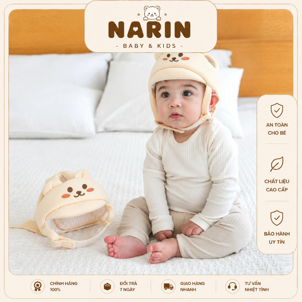 Mũ Bảo Vệ Đầu Monona Bảo Vệ Đầu Cho Bé Tập Đi Tập Bò Chống Va Đập Cho Trẻ Từ 5-36 Tháng