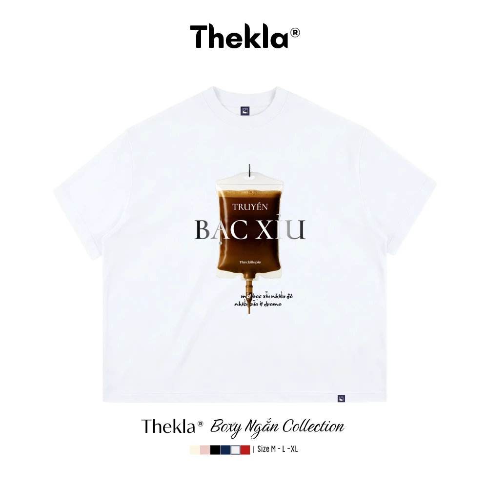 Áo Thun Form Boxy BST114 BẠC XỈU ORDER THEKLA - Áo Phông Cotton 2 Chiều Dày Dặn Đứng Form