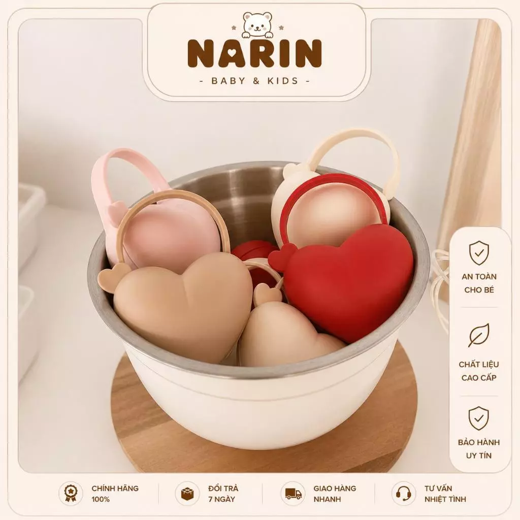 Hộp đựng ti giả TGM Teddy Pacifier hình gấu Và Trái Tim chất liệu PP an toan cho bé không lo bám bụi
