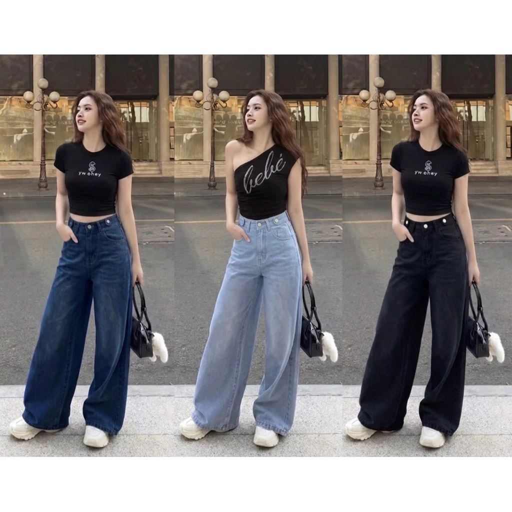 Quần jean thiết kế kiểu mới , thanh lịch lưng cao tôn dáng