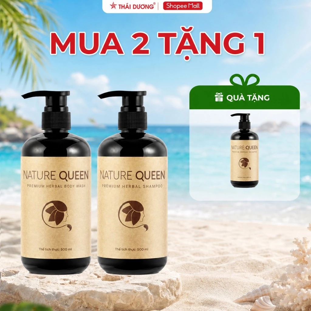 [Mua 2 tặng 1] Mua bộ 2 sản phẩm Nature Queen 500 tặng kèm quà tặng theo phân loại, bộ dầu gội sữa tắm cao cấp Sao Thái