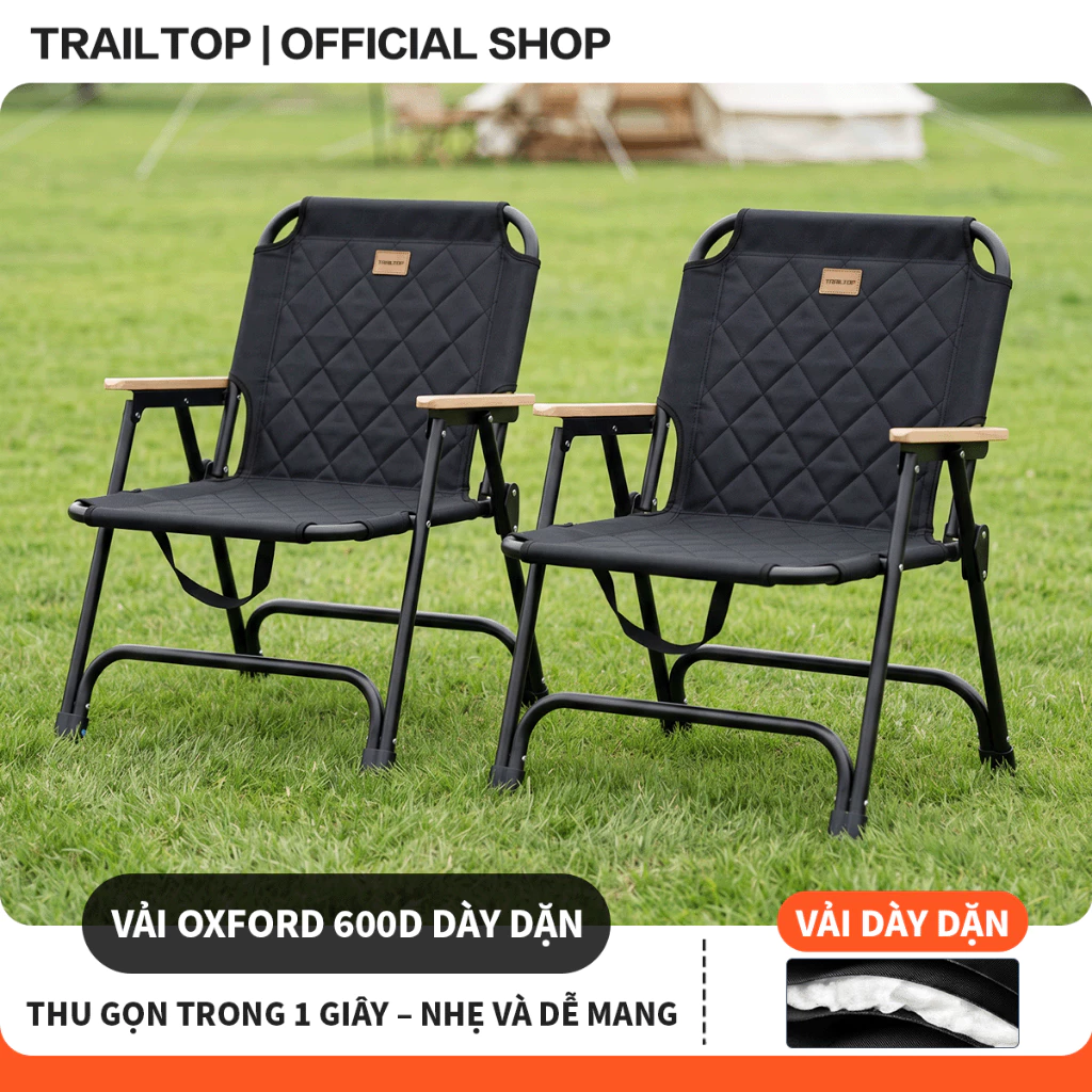 【COD】Trailtop NEW Ghế Camping sport gấp gọn Ghế Xếp Cắm Trại - Dã Ngoại - Sân Vườn - Camping sport
