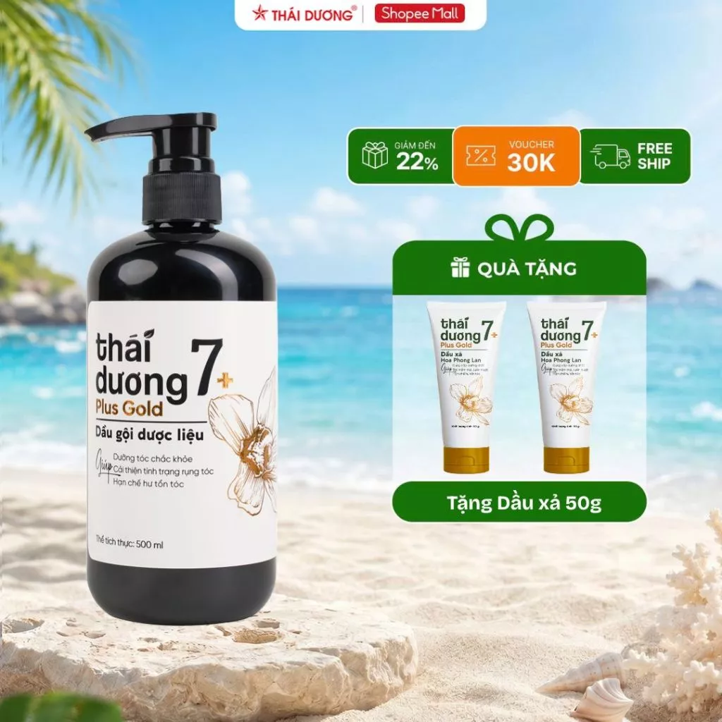 [Live] Mua 1 dầu gội Thái Dương 7 Plus (chai 250ml/ 500ml) tặng Dầu xả 7 Plus Gold - chọn quà ở phân loại