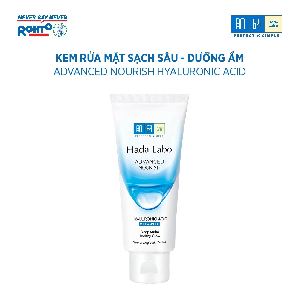 [KOL] Sữa rửa mặt dưỡng ẩm tối ưu Hada Labo Advanced Nourish Cleanser 80g