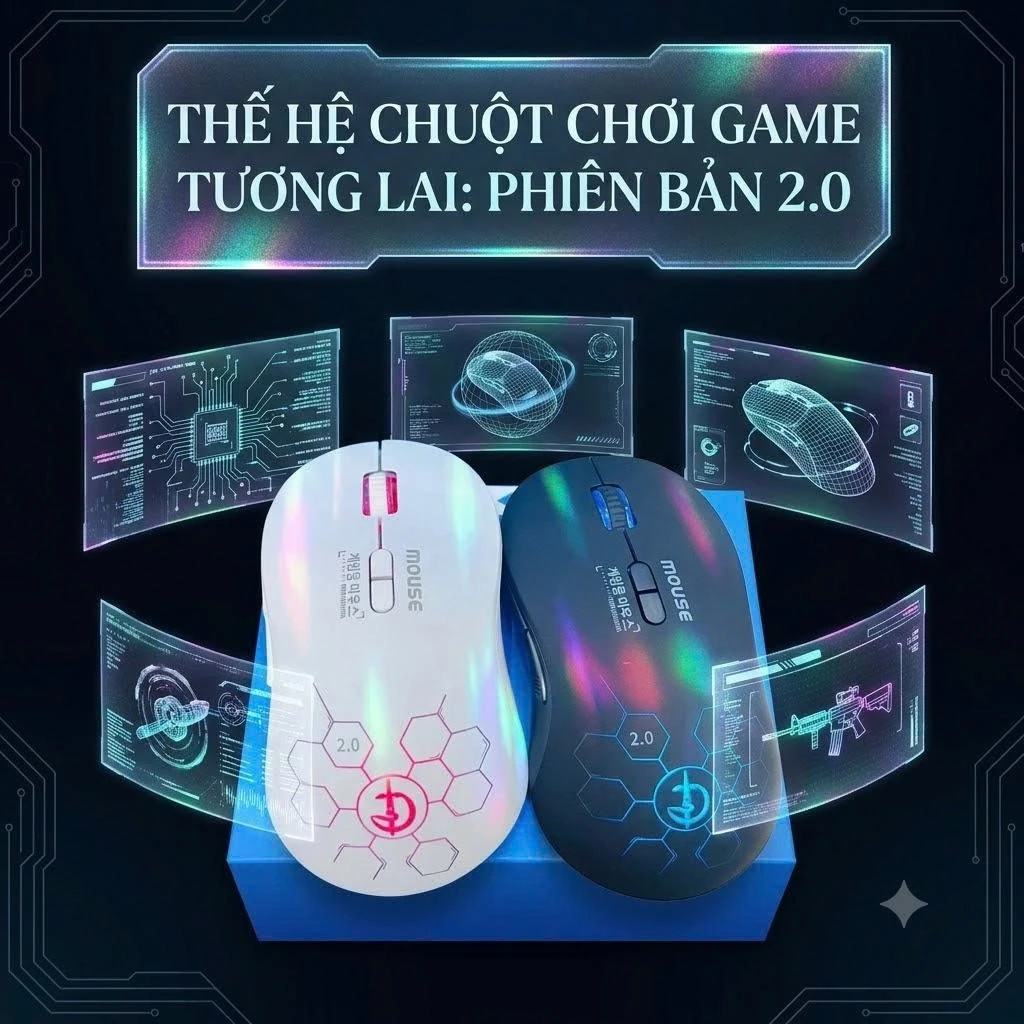 Chuột Gaming Không Dây M600 Pin Sạc Type-C - LED RGB Chỉnh Chế Độ - Tần Số 1000Hz Chuyên Game FPS Bảo Hành 12T 1 Đổi 1
