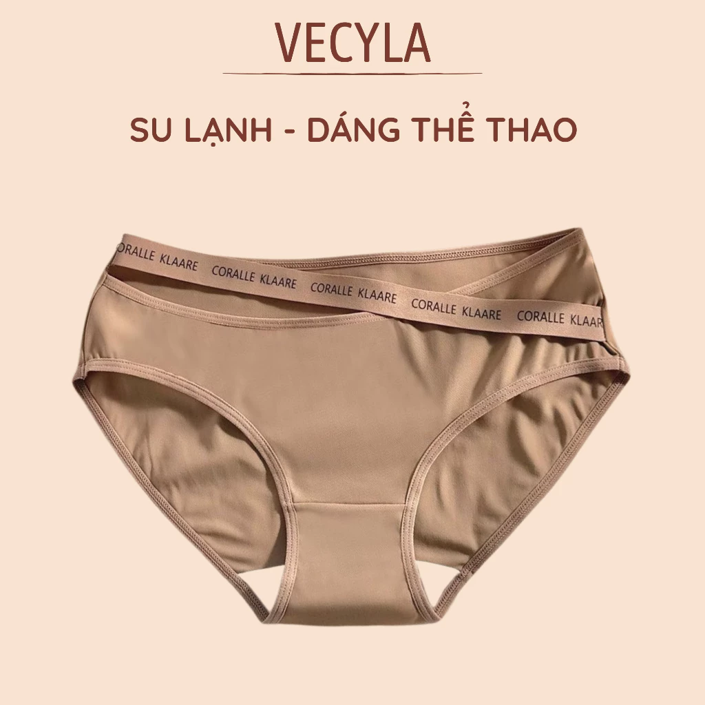 Quần chip nữ VECYLA su lụa co dãn thoáng mát đơn màu phối dây đai chéo thiết kế trẻ trung gợi cảm Q 7699