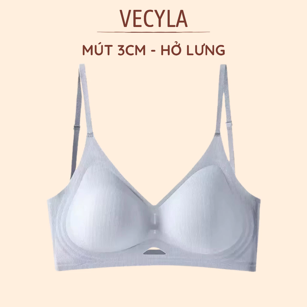 Áo Ngực VECYLA  Áo Lót Bra Su Có Đệm Mút Nâng Ngực 3 CM Mịn Không Lộ Viền Không Gọng Hở Lưng Thoáng Mát A 63