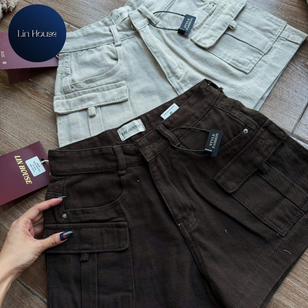 (MÃ 29) Quần Short Nữ Túi Hộp 2 Bên – Quần Short Lưng Cao Nhiều Màu, Form Đẹp Cá Tính, Dễ Phối Đồ | LIN HOUSE
