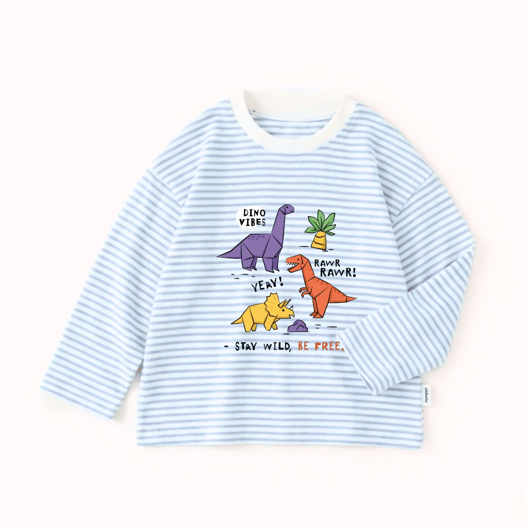 Áo thun tay dài kẻ sọc cho bé trai, bé gái ELIOKIDS, áo thun dài tay sọc kẻ cho bé mặc hè thu đông từ 7kg-32kg. ATSD13