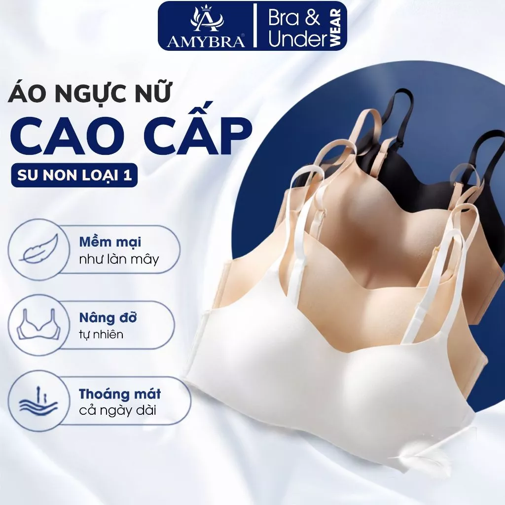 Áo Lót Học Sinh Nữ Không Gọng Mềm Mịn Mút Đệm Vừa AMYBRA A141, Áo Ngực Nữ Tàng Hình Su Non Loại 1