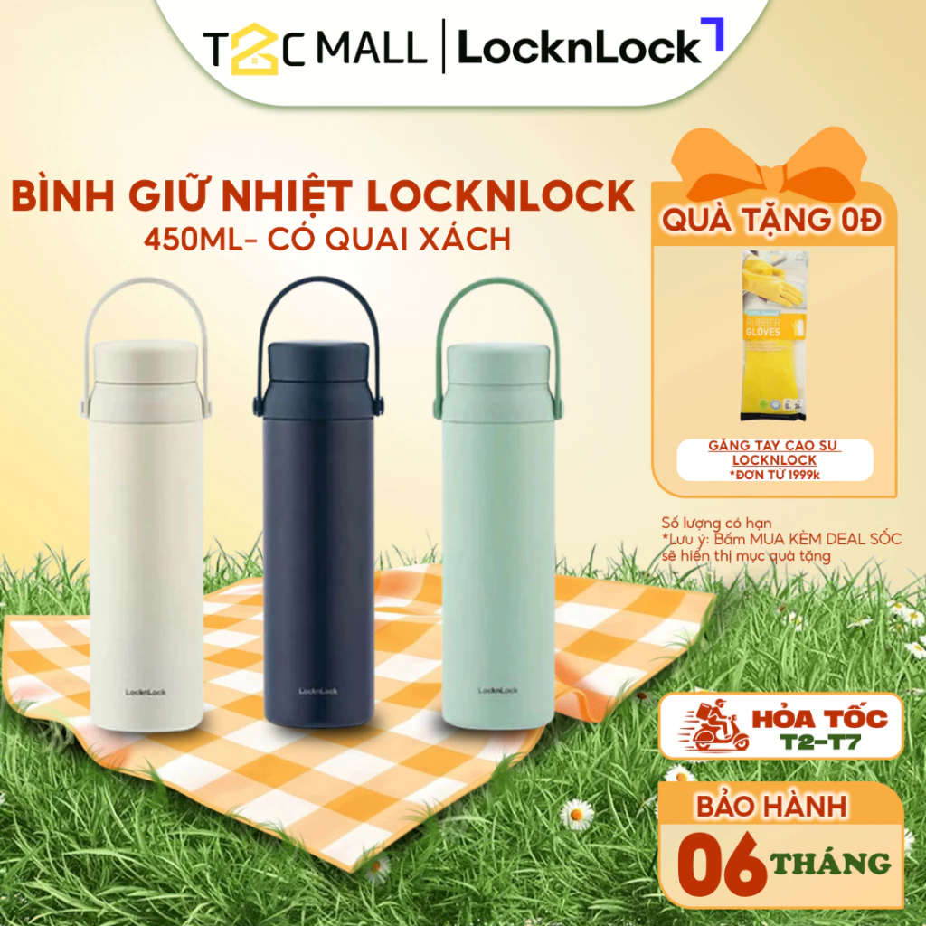 Bình Giữ Nhiệt LocknLock Wannabe Screw 450Ml - 3 Màu (Ngà, Mint, Navy) - LHC4246- T2CMALL