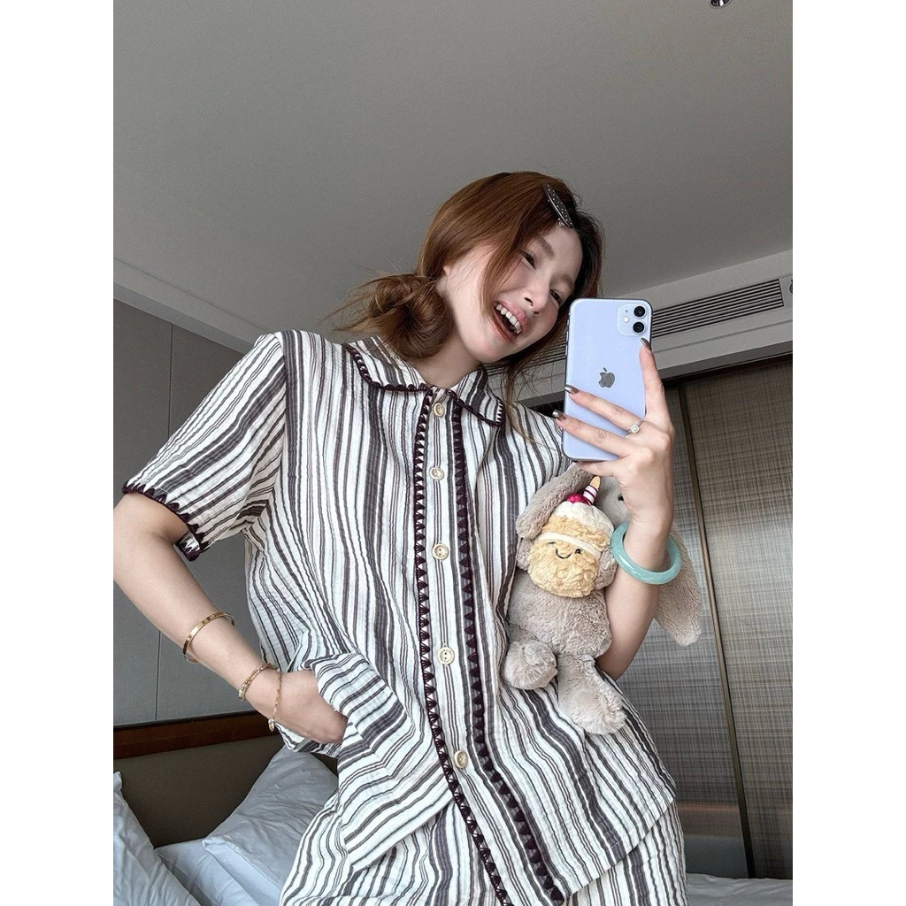 [ 𝓣𝓱𝓮𝓫𝓮𝓮𝓷_𝓼𝓽𝓸𝓻𝓮] Set bộ kẻ siêu xinh xắn , mặc thoải mái và được nhiều dịp qccc