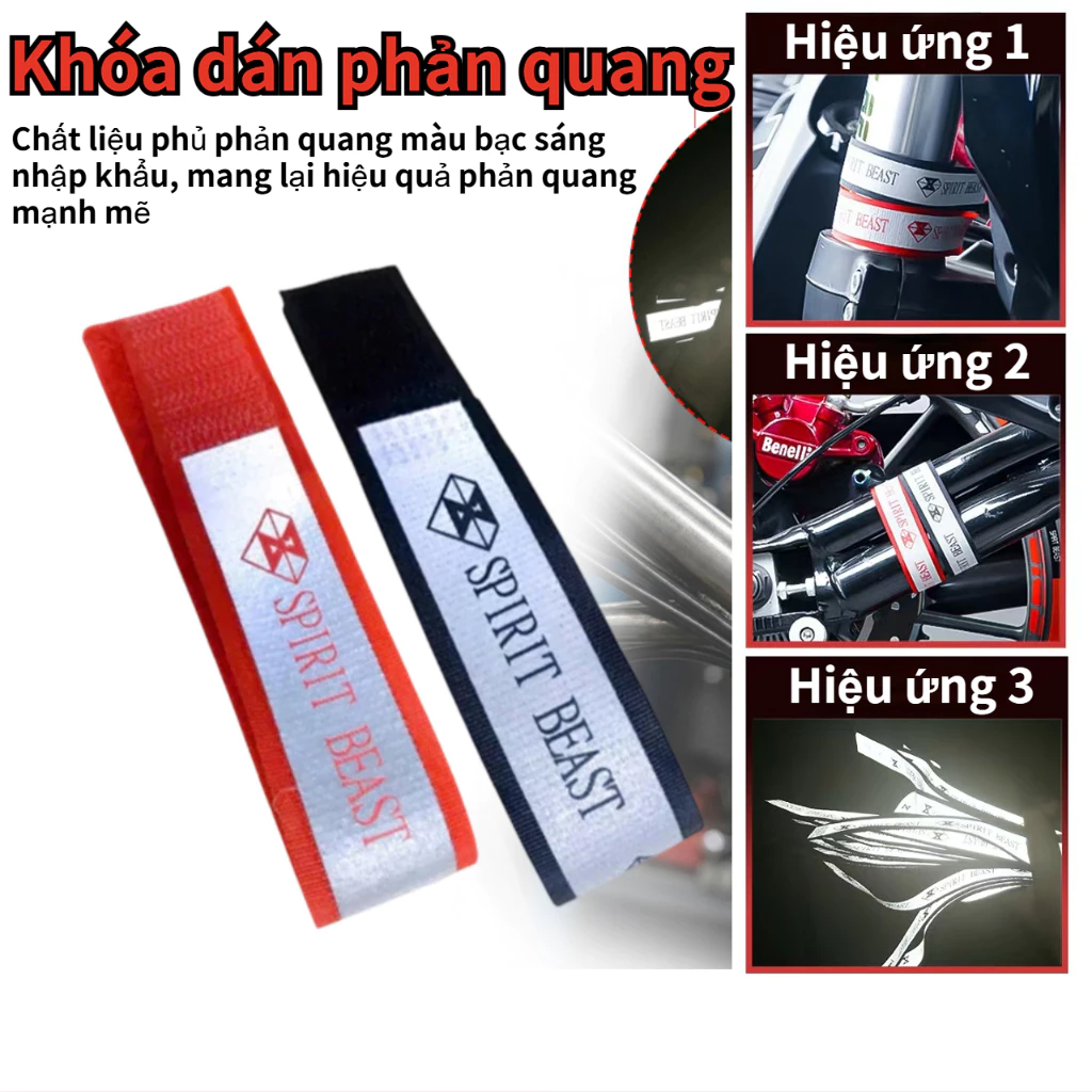 Dây Phản Quang Velcro Đi Phượt Tăng Nhận Diện Ban Đêm Dán Nhiều Vị Trí Spirit Beast