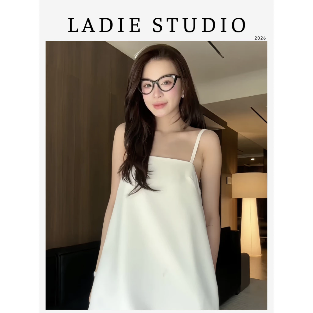 [LADIE STUDIO] Áo hai dây dáng suông – áo nữ cổ vuông form xòe nhẹ thanh lịch AO03