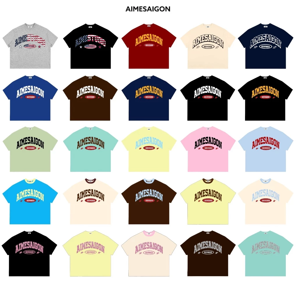 [XX Ver1 Link2] Aimesaigon Áo Thun Boxy Local Brand Cotton Cổ Tròn Form Rộng Unisex Nam Nữ "XXVIIIXX" Hot Trend Tiffany