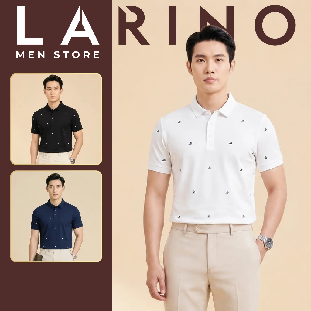 Áo Thun Polo Nam Larino Tay Ngắn Cao Cấp Co Giãn Tốt, Chống Nhăn, Thấm Hút Mồ Hôi, Thoáng Mát