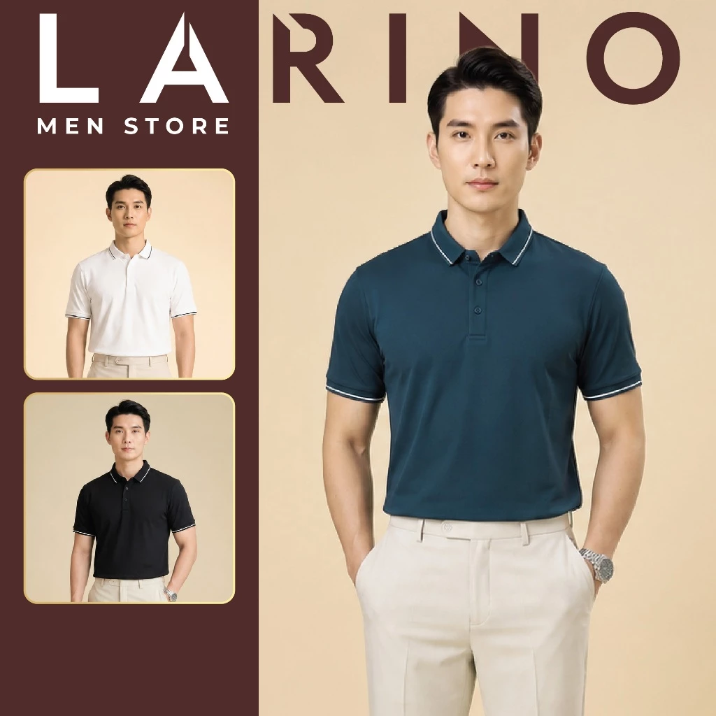 Áo Thun Polo Nam LARINO Tay Ngắn Thoáng Khí Mềm Mại Không Nhăn Chuẩn Form