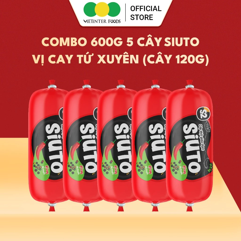 Combo 5 Cây Xúc Xích Siuto Vietinter Foods (Cây 120g)