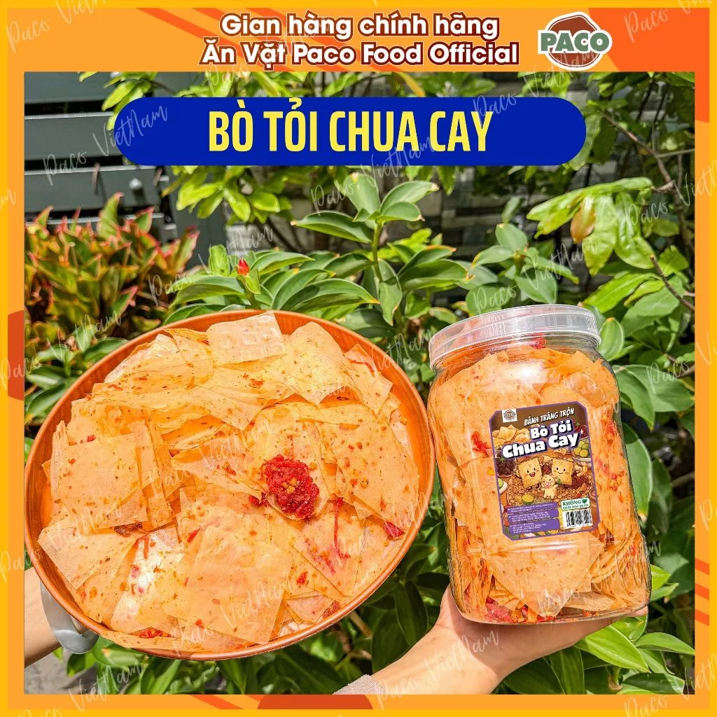 [PHIÊN BẢN NÂNG CẤP MỚI] Bò tỏi chua cay phiên bản siêu ngon nhà Paco Food ăn vặt hot trend ngon ghiền hủ 350g/túi 500g