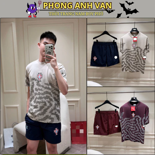 Bộ Quần Áo Nam Mùa Hè Chất Cải Cotton Cao Cấp - Bộ Cộc Hè Nam Nữ Đội Tuyển Bồ Đào Nha Siêu Đẹp
