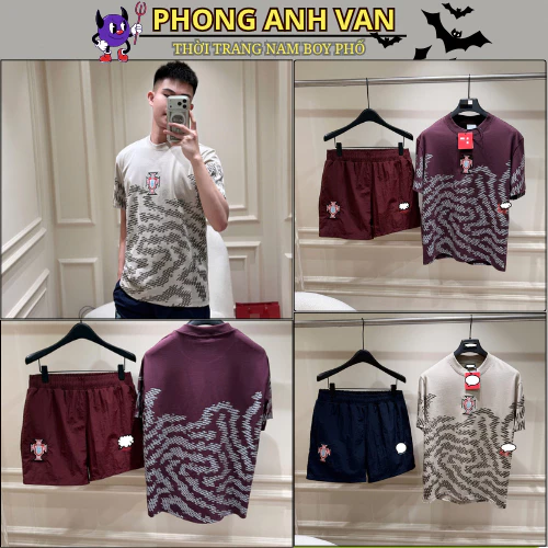 Bộ Quần Áo Nam Mùa Hè Chất Cải Cotton Cao Cấp - Bộ Cộc Hè Nam Nữ Đội Tuyển Bồ Đào Nha Cực Nét