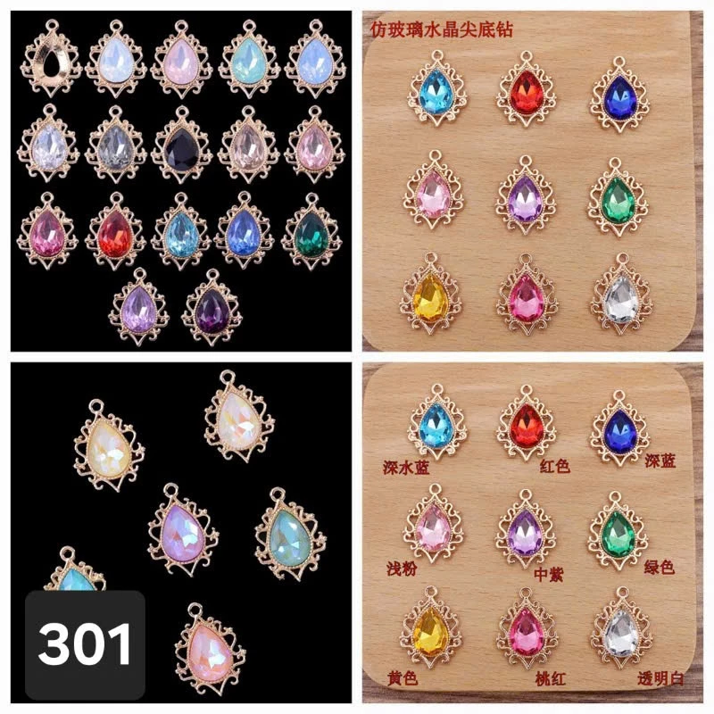 (5 cái)Center kim loại 19*25mm( hạt đá 10*14mm)Nguyên liệu làm trang sức cổ trang, Nguyên liệu diy