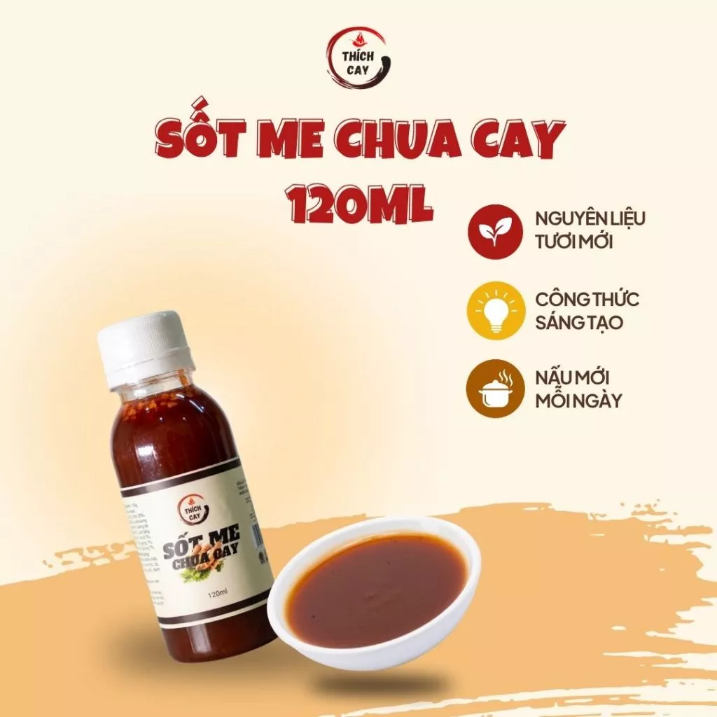 Sốt me chua cay Thích cay, xào cút lộn, ốc, hải sản 120ml