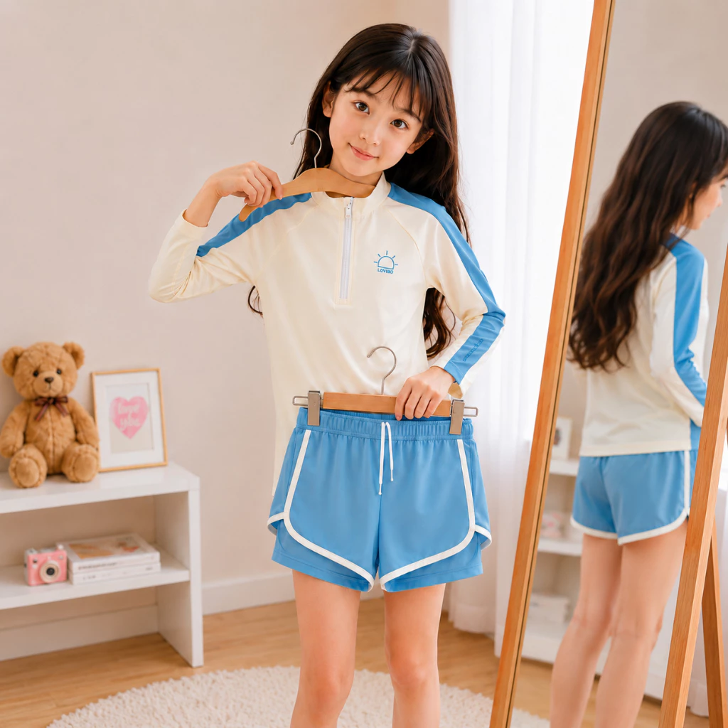 Đồ Bơi Dài Tay Cho Bé Gái Bé Trai Size Đại - Bikini Đi Biển Chất Thun Lạnh Cao Cấp Chống Nắng - Bộ Bơi Bé Gái Sunshine