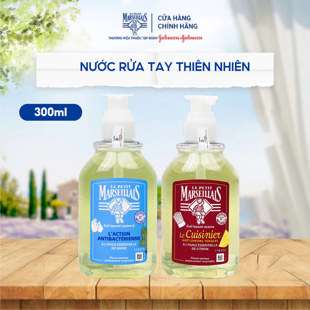 Gel Rửa Tay Thiên Nhiên 92% Le Petit Marseillais Dịu Nhẹ Lành Tính Bảo Vệ Da Nhiều Mùi Hương 300ml