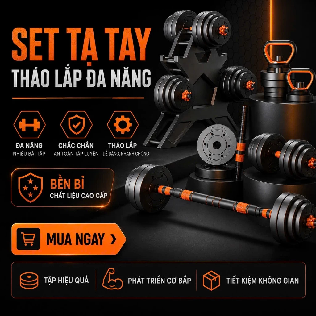 Bộ tạ tay đa năng 10KG,20KG,30KG,40KG,50KG,60KG Dumbell Set Yasu